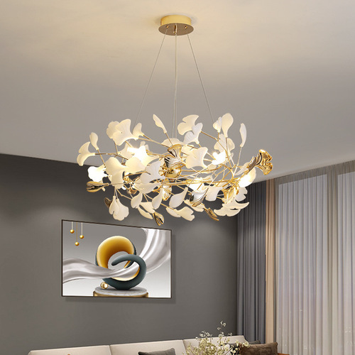 Designer ginkgo leaf internet celebrity living room chandelier restaurant art lobby sales office stairwell clothing store lamp