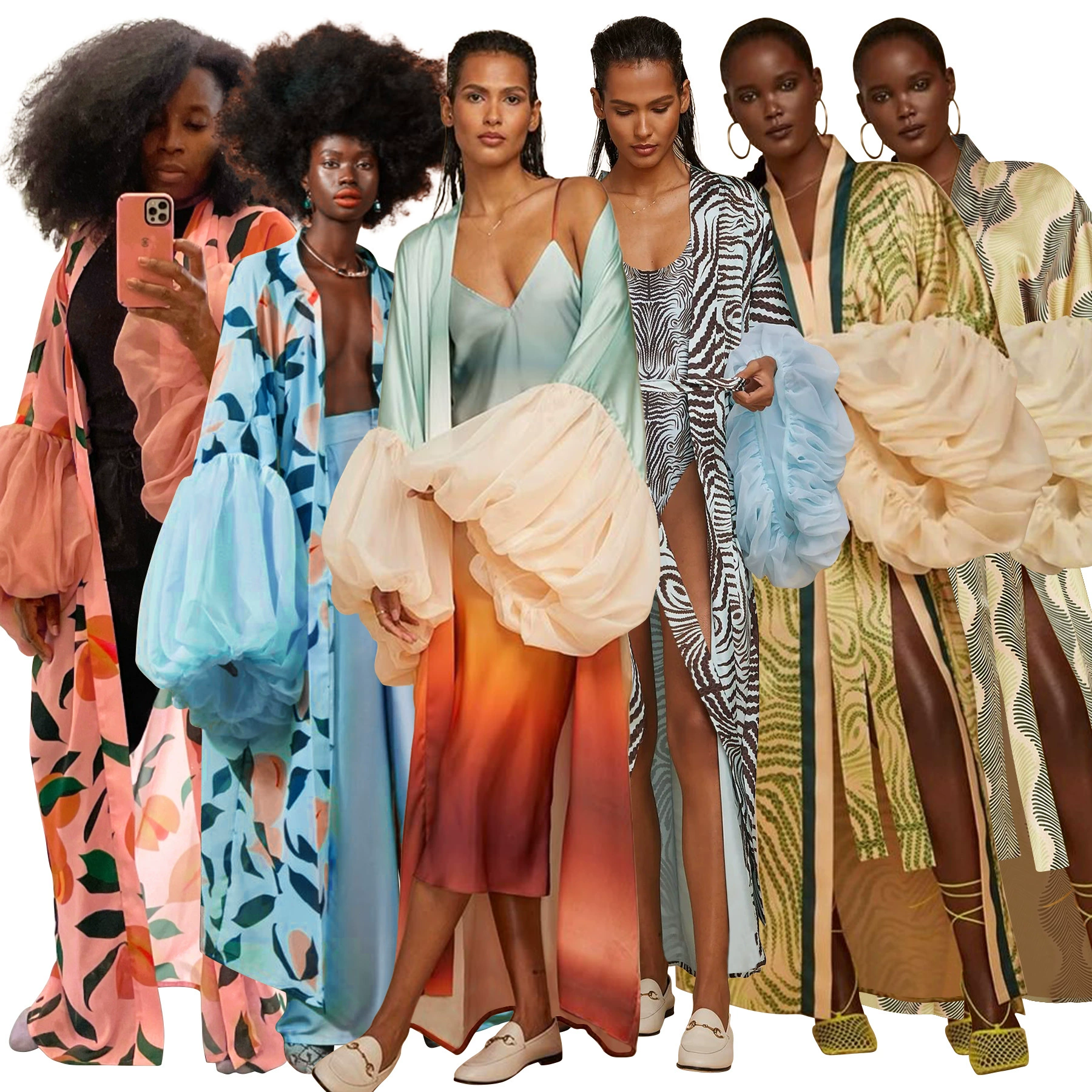 Женский кардиган Moyashang 10889 для пляжного отдыха, защита от солнца, с принтом, накидка-жакет