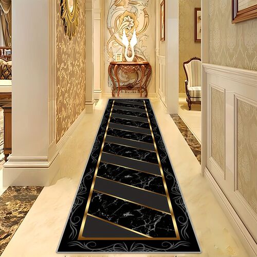 TEMU European simple home porch entrance corridor floor mat crystal velvet easy-to-care carpet