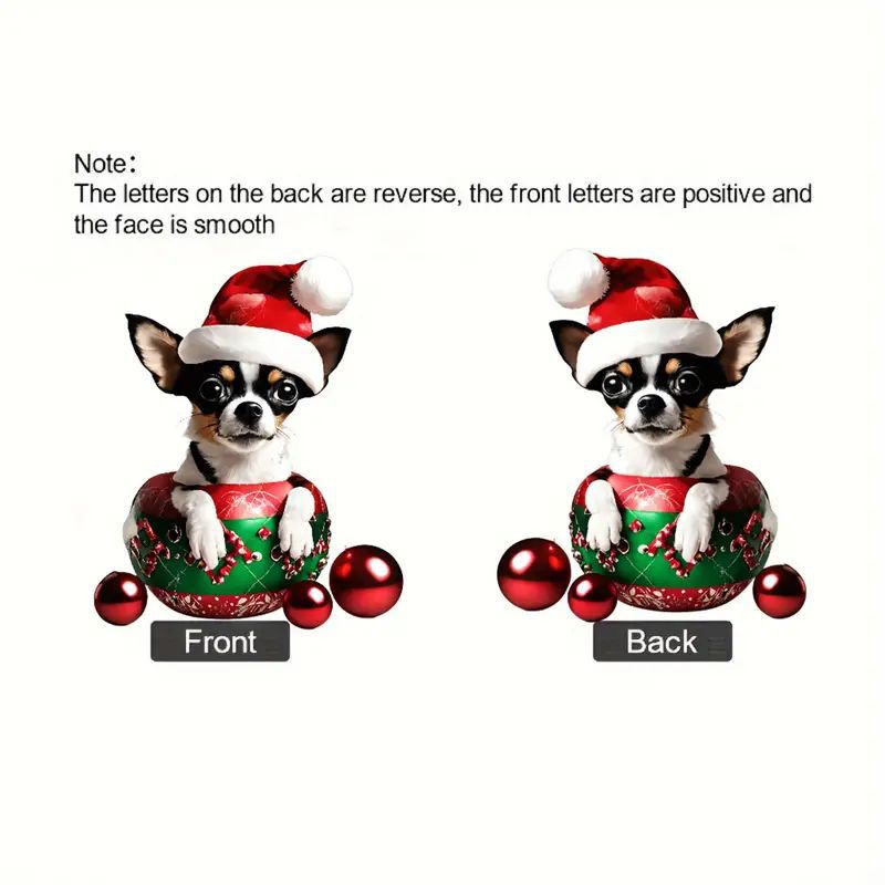 Cross-border nuevo adorable cachorro de Navidad navideño colgante acrílico plano para automóviles colgante llavero colgante