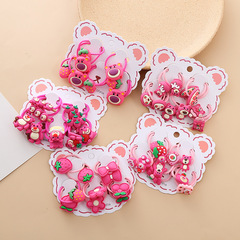 Strawberry Bear Cute Hairband for Kids, Elastic Hair Tie for Little Girls, Braiding Hairband, Non-Damaging Hair Accessories