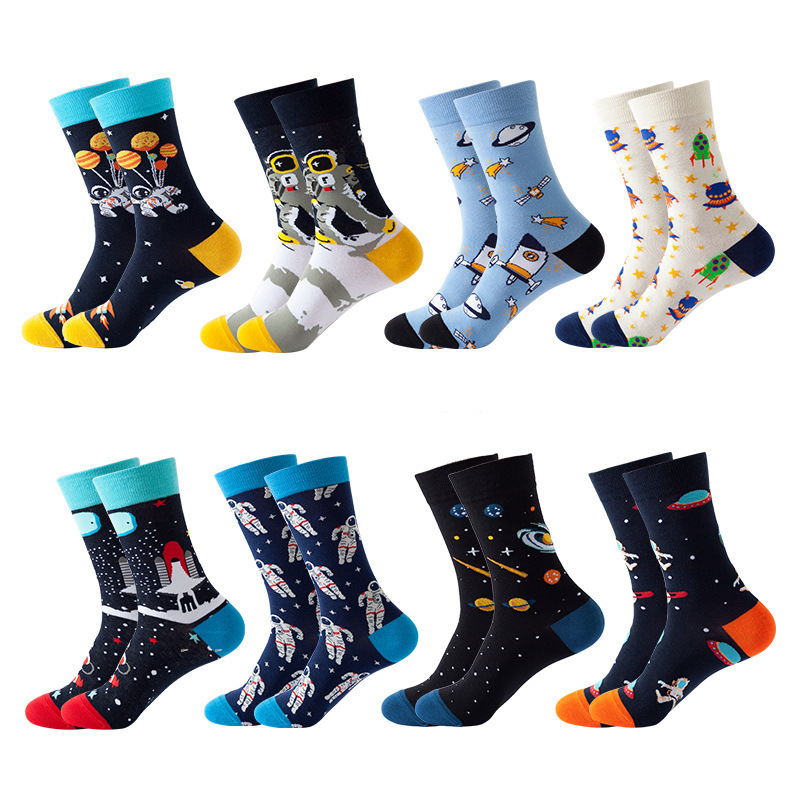 European and American trend men's mid-tube socks space series sports stockings autumn and winter new cotton socks tide socks wholesale European and American trend men's mid-tube socks space series sports stockings autumn and winter new cotton socks tide socks wholesale