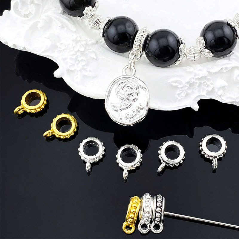 Tres enlaces de plata Xizanga, colgantes de plata antigua, collar de pulsera retro, accesorios de joyería de bricolaje de aleación, colgante de oro, hebilla de conexión A54