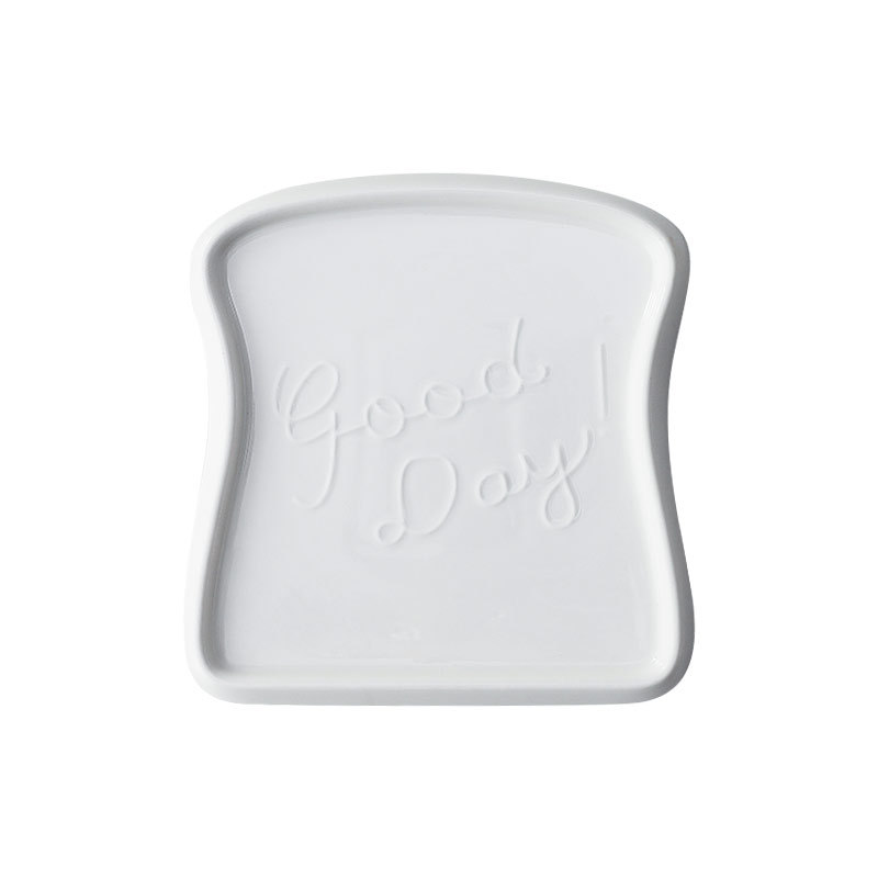 INS pan tostado creativo placa de cerámica Placa de desayuno para el hogar Placa de forma de pan personalizada placa occidental