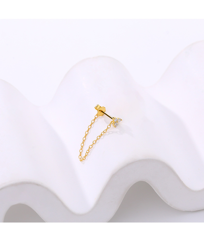 7g Weight 925 Sterling Silver Ear Needle Material 1 Piece 925 Sterling Silver Zircon Flower Ear Studs