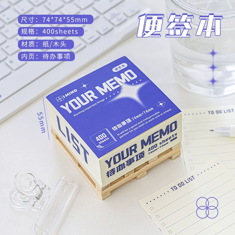 Wooden note for students, high quality sticker, scheduler