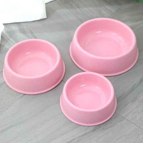 Pet supplies Nordic style simple round mouth dog bowl Wheat straw small fresh dog food bowl pet bowl