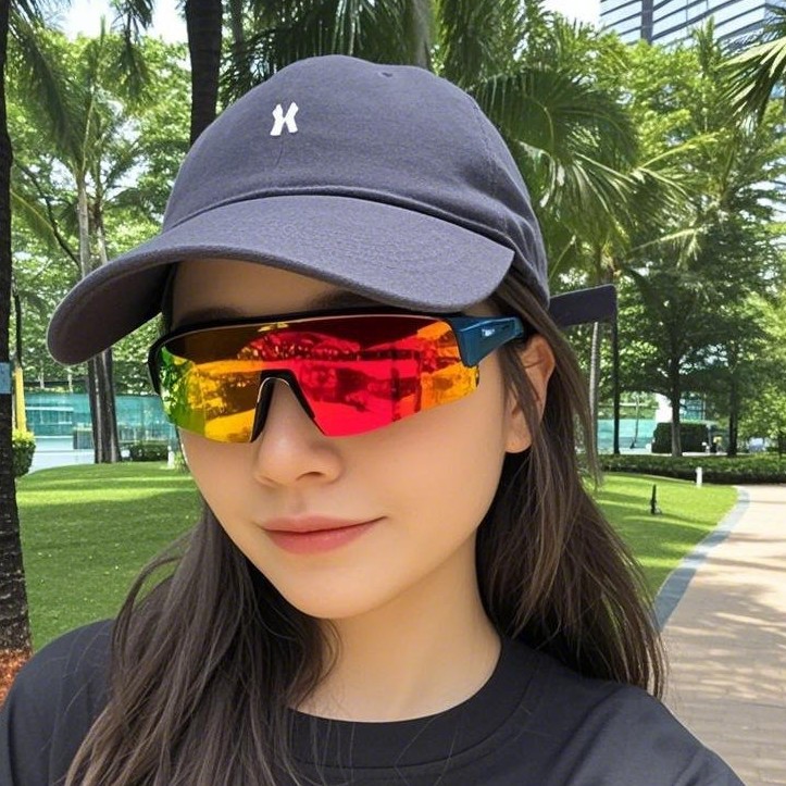 Nuevas gafas de ciclismo deportivas al aire libre transfronterizas para hombres y mujeres, gafas de sol de protección solar de medio marco de colores Sunglass