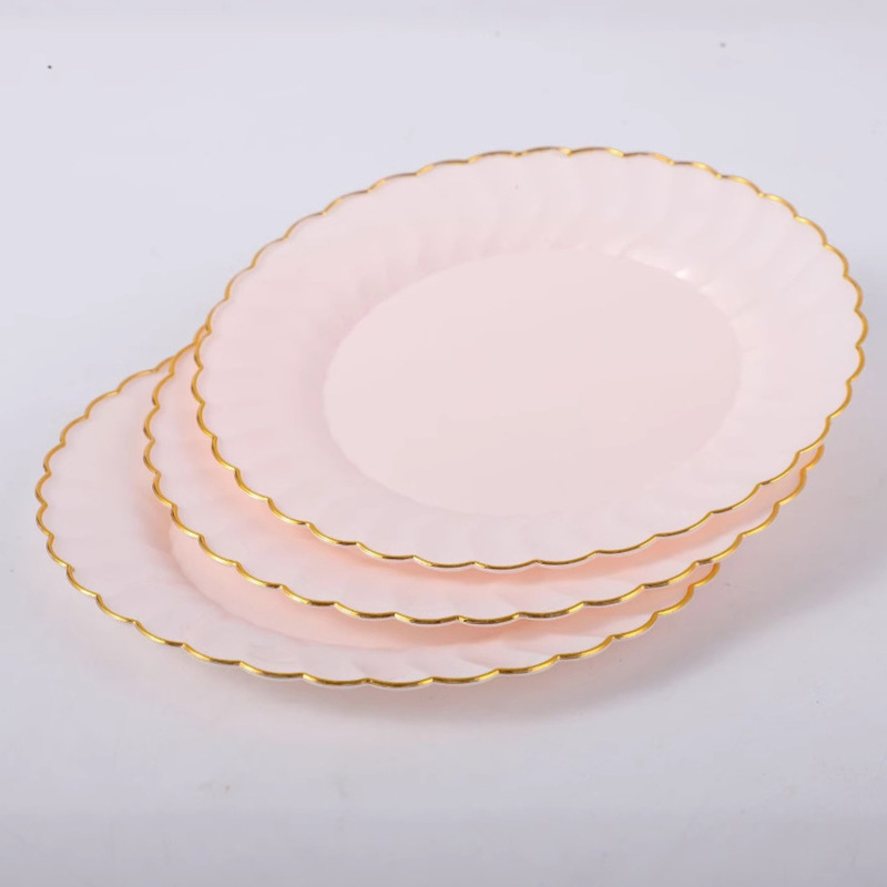 Disposable Plate Plastic Dish Household Fruit Plate Barbecue Dish Thickened Transparent 7-inch Round Dish Wholesale