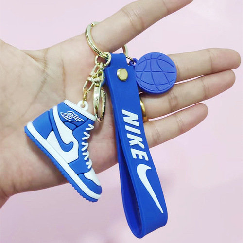 Cartoon AJ 3D Basketball Shoes Keychain, Simulated Trendy Shoes Keychain, Couple Bags Hook Decor, Pinball Machine Charm