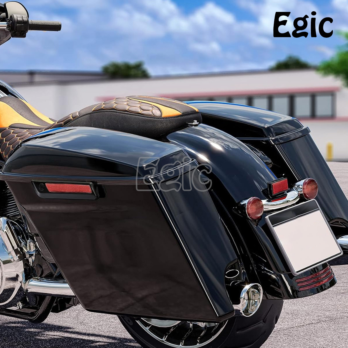 Motorcycle modified side box plus height suitable for Harley road gliding travel series 14-24 years black lock