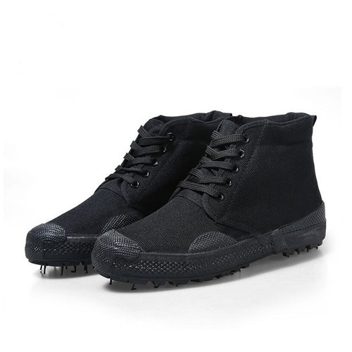 High-top Liberation Shoes for Men and Women Spring/Autumn Construction Site Canvas Shoes Safety Shoes Yellow Rubber Shoes Rubber Liberation Shoes Factory Wholesale