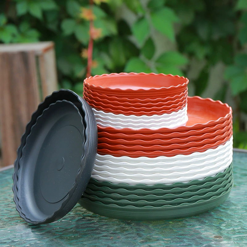 Фабрика прямой цветочный горшок поднос для воды мобильное шасси держатель опорной плиты круглый пластиковый кружевной лоток оптом