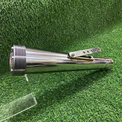 Multi-Caliber: Motorcycle exhaust pipe - retro-k17-electroplated-white-flat-protrusion