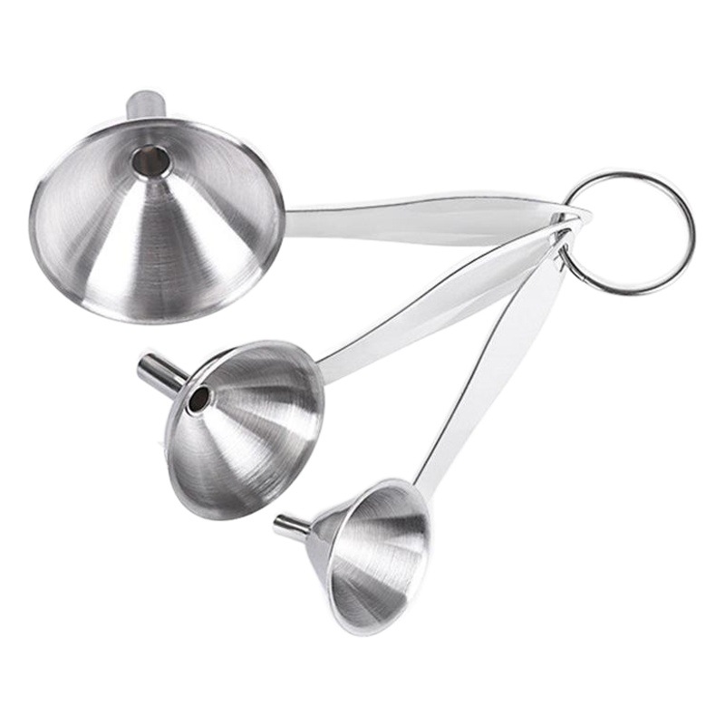 Embudo de acero inoxidable de tres piezas MINI embudo de aceite vinagre de vino especias aceite esencial salsa de llenado de fugas de aceite doméstico vino