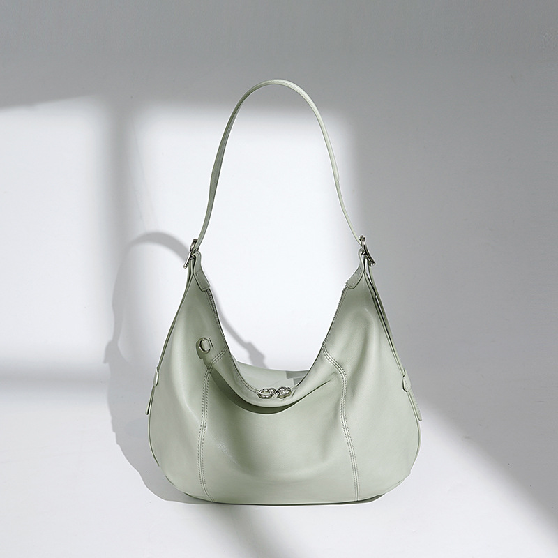 Effortless Chic Versatile Genuine Leather Tote Bag For Women - High-End Large Capacity Commuter Bag, Fashionable Underarm Crossbody Shoulder Bag - Thumbnail 2