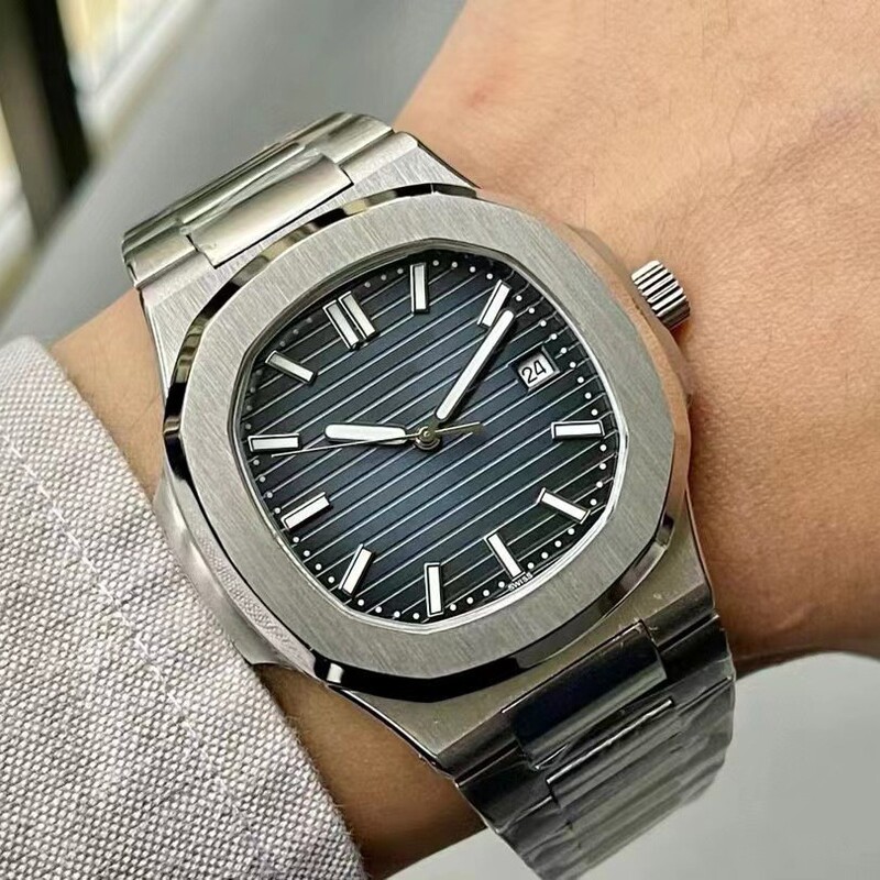 Nautilus Grenade Watch Steel Strap Men's Watch Calendar Luminous Sports Quartz Watch Men's Cross-Border Supply Wholesale