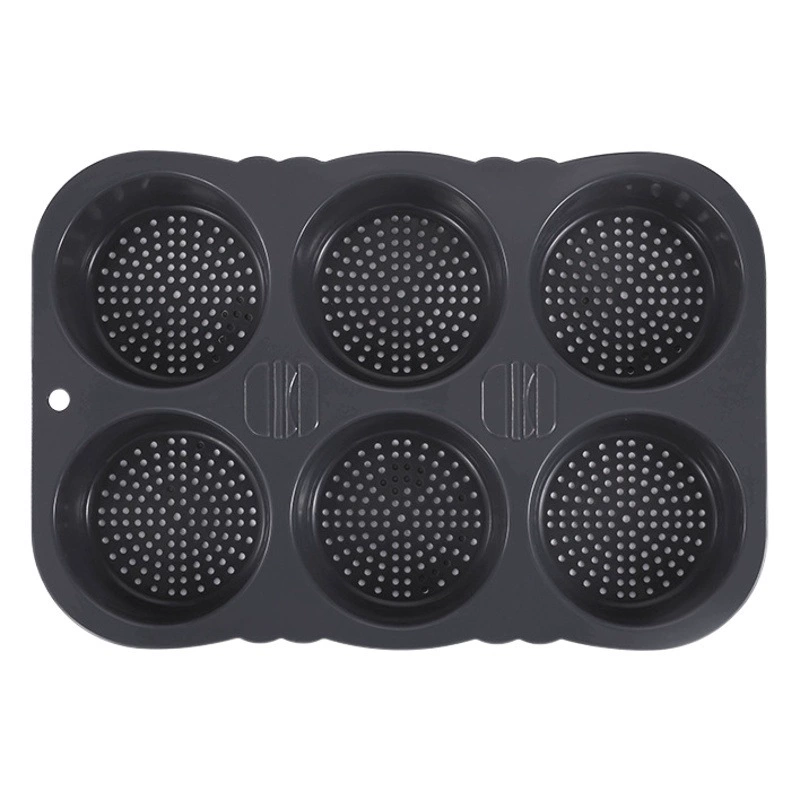 Трансграничная Амазонка Пищевая силиконовая гамбургер Форма 6 отверстий Французский хлеб Форма легко снимает инструмент для выпечки на кухне