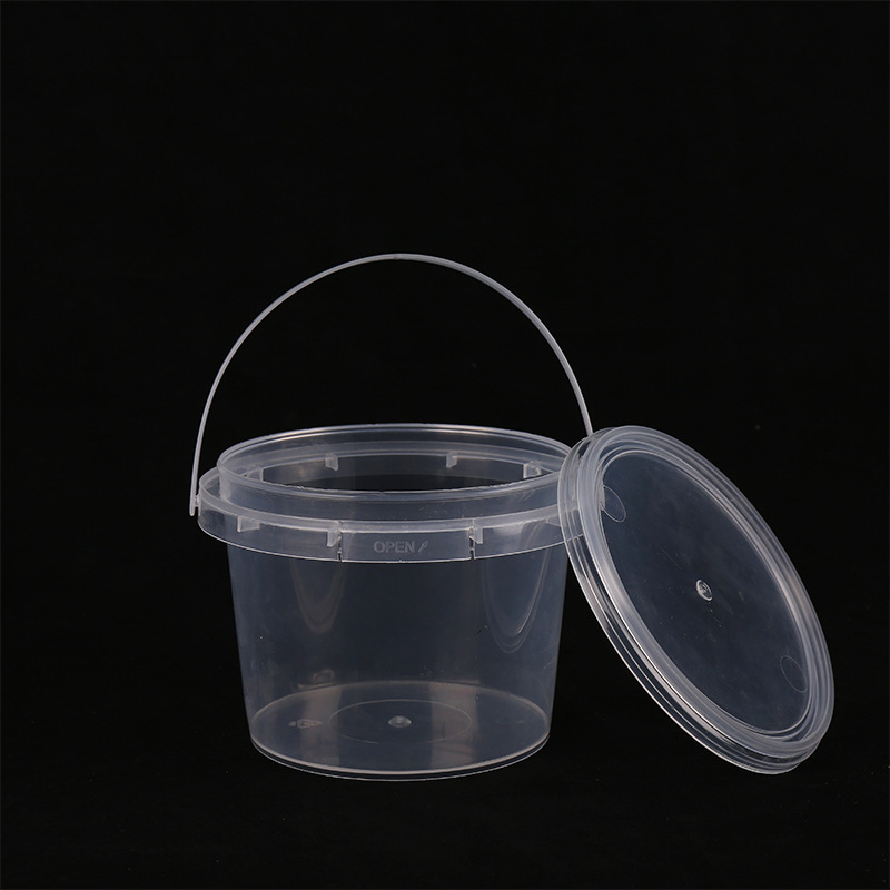 Custom-made 500ml hand-held cover small round bucket sealed packaging bucket snack takeout milk tea storage plastic bucket wholesale