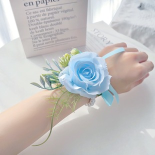 Светлый цветок на запястье для невесты на лацкан, аксессуар, для подружки невесты