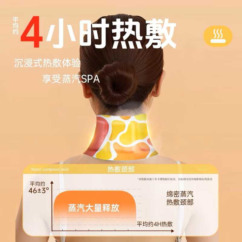 卸売/代発送 蒸気ネックパッド 蒸気温熱ネックパッド 保温肩パッド 温湿布 自発熱 よもぎ温熱ネックパッド|undefined