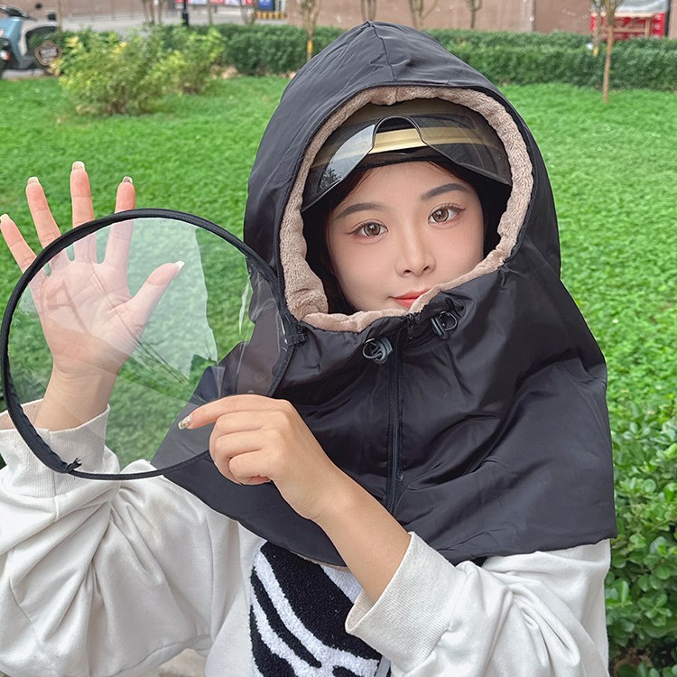 모자 여성 가을, 겨울 야외 사이클링 헬멧 따뜻한 풀오버 모자 남성용 얼굴 마스크 플러스 벨벳으로 추위와 바람으로부터 보호