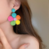 Fresh zirconium, summer universal earrings, flowered