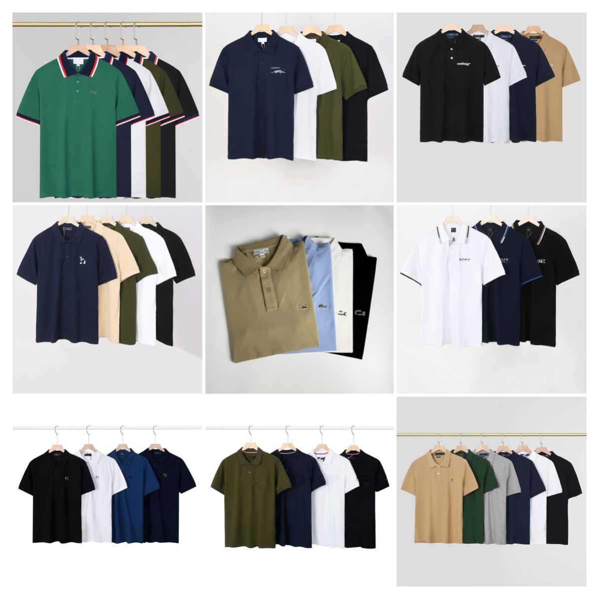 高版本正确标鱼仔纯色字母logo刺绣欧美翻领Polo衫男士夏季跨境