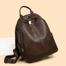 真皮双肩包女2025新款韩版时尚女士背包大容量旅行包包单肩包