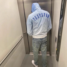 美式Trapstar刺绣字母夹克风衣男女宽松休闲连帽冲锋衣开衫外套潮