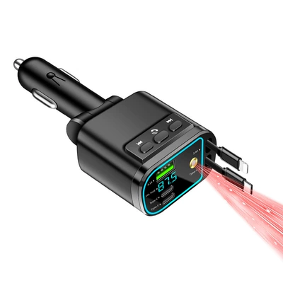 Digital display car charger telescopic Mobil şarj cihazları - m4-1-double-c-bluetooth-starry-sky-light-car-charger-with-packaging