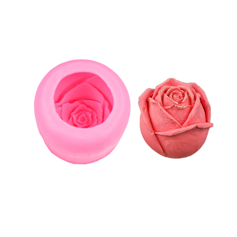 6 3D Rose mousse bar cubo de hielo bandeja decorativa silicona molde DIY jabón hecho a mano
