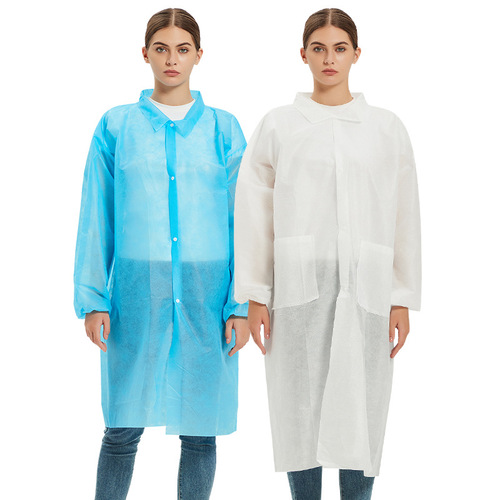 Disposable dust-proof workwear non-woven protective lab coat white coat food plant visit cleanroom suit
