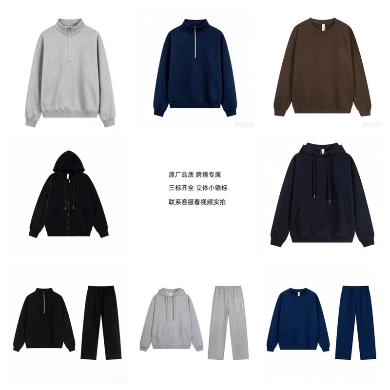 Cross-border alo 3D small silver logo pullover half-zip sweatshirt, trendy European and American style, unisex autumn and winter hooded jacket Cross-border alo 3D small silver logo pullover half-zip sweatshirt, trendy European and American style, unisex autumn and winter hooded jacket