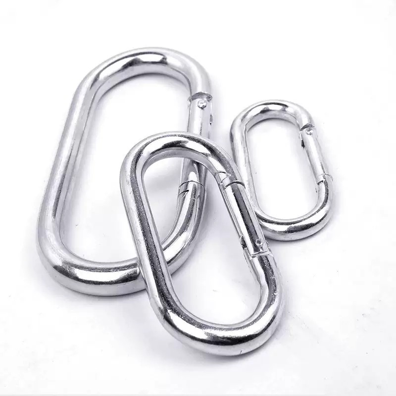 Iron Galvanized Runway-Shaped U-Shaped Quick Connection Ring Outdoor Carabiner Spring Hook Safety Buckle Iron Chain Connection Buckle