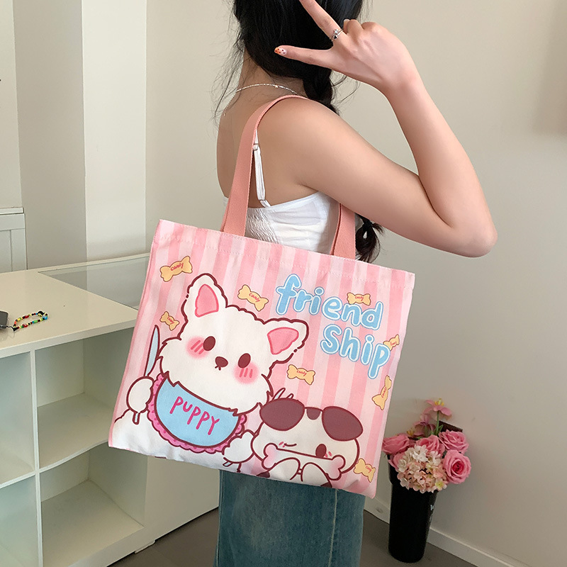 마른 쌀 고양이 (지퍼 있음, 내부 가방 없음, 양면 인쇄)