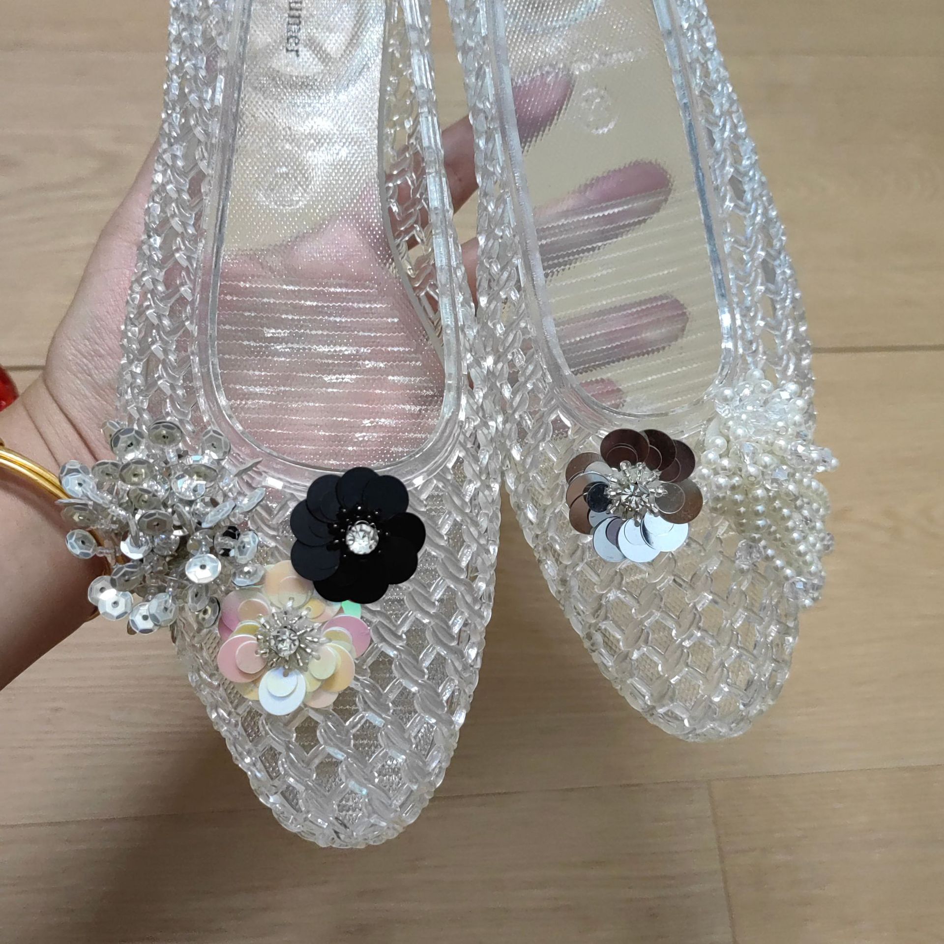 G03 신발 + 반짝이는 다이아몬드 신발 꽃