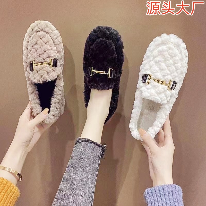 Fur shoes women's autumn and winter oute...