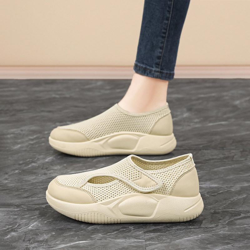 Women's Shoes Large Size 4142 Summer Mesh Shoes 2026 New Style Velcro Mesh Breathable Soft Sole Mom's White Sneakers Women's Shoes Large Size 4142 Summer Mesh Shoes 2026 New Style Velcro Mesh Breathable Soft Sole Mom's White Sneakers