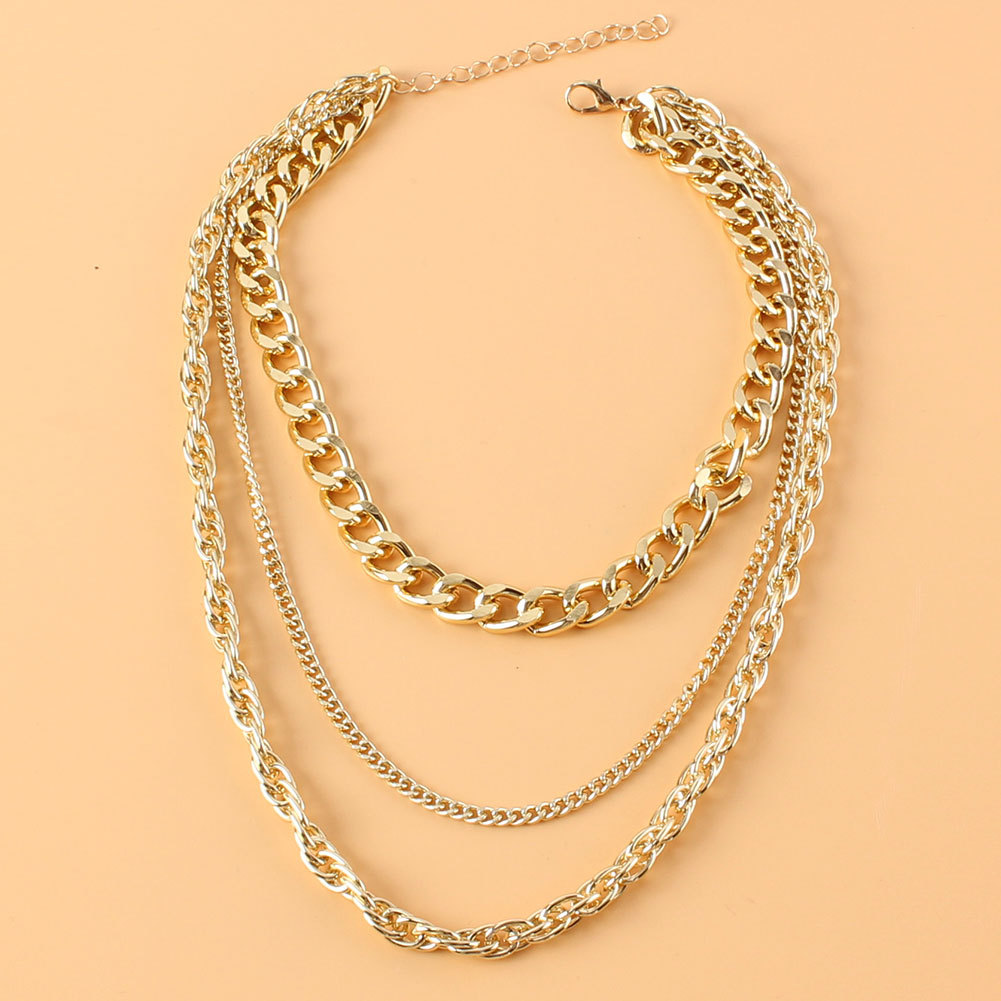 Wholesale Jewelry Multi-layer Thick Chain Stacking Necklace Nihaojewelry display picture 4