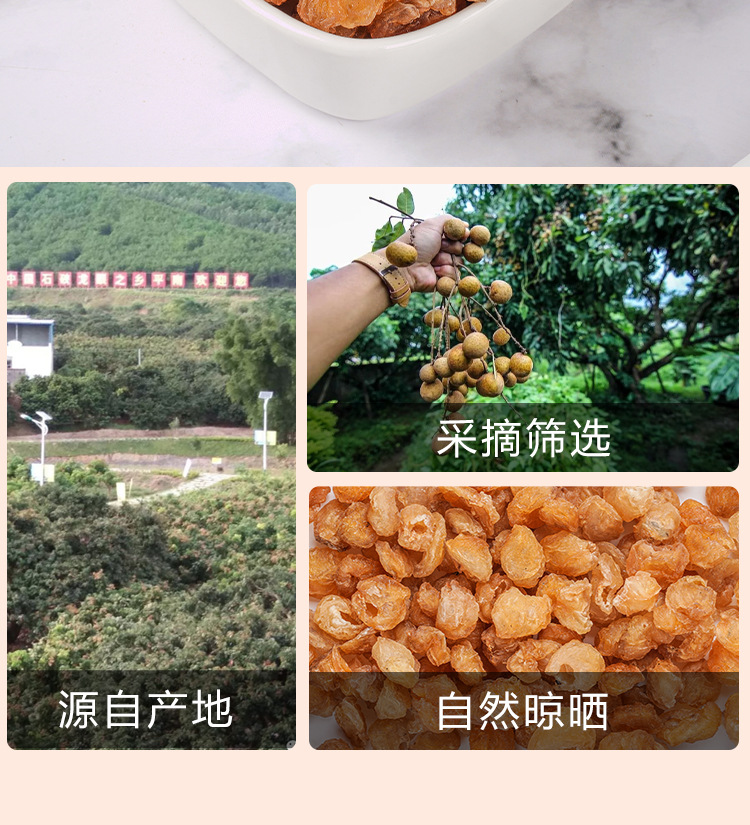 Gui Yuan Rou (Dried Longan Flesh, Dimocarpus longan) — Seedless Dried Longan Aril, 150g Jar preparation