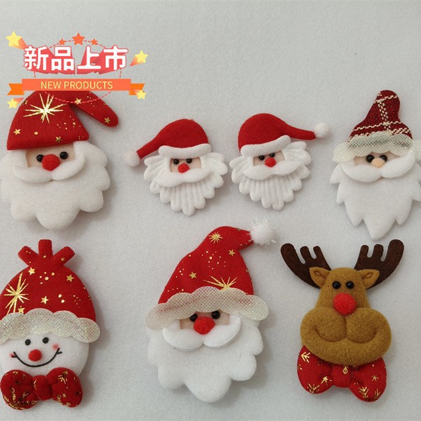 Nuevos accesorios de fieltro de Navidad alce pecado semiacabado reno de Navidad muñeco de nieve viejo árbol de Navidad diy