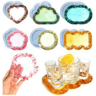 Cloud Heart Storage Tray Silicone Mold diy Coaster Epoxy Resin Silicone Mold Jewelry Tray Mold