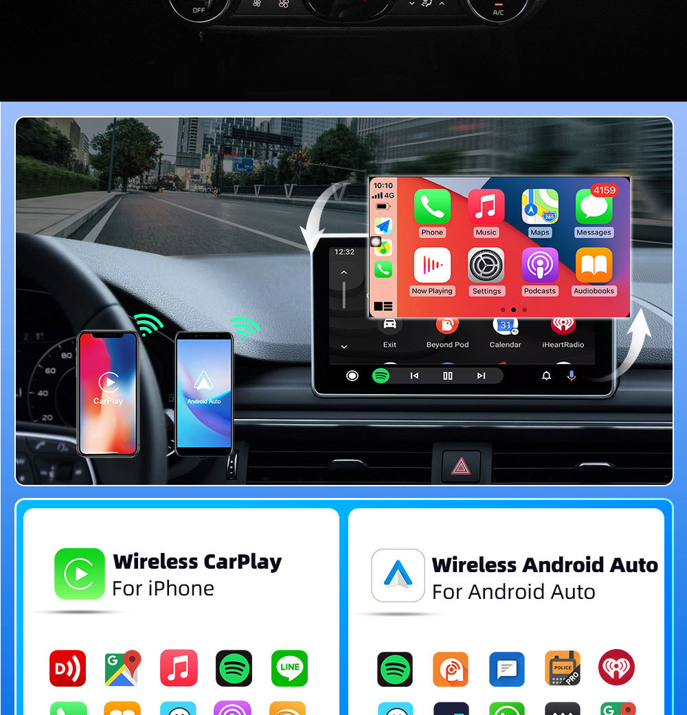 Hot-Selling 2-in-1 Wireless Carplay Box for Car-Machine Connectivity, Wired to Wireless Carplay Converter Box