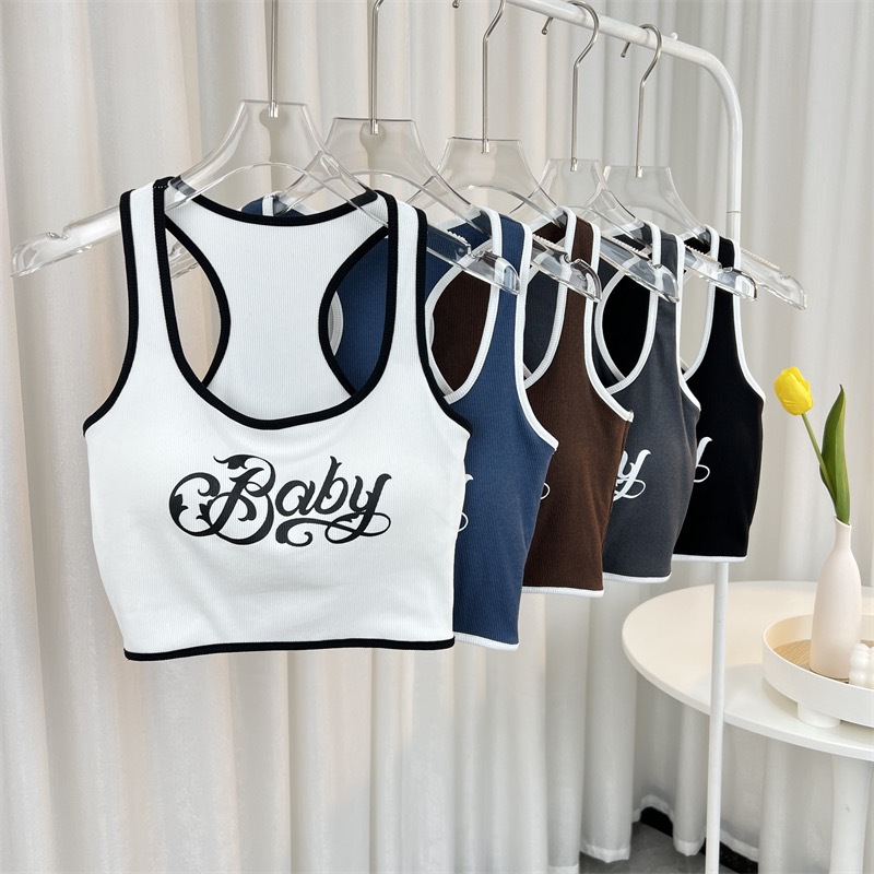 Summer fashionable vest with letters