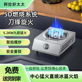 阿拉好太太煤燃然气灶家用台式不锈钢天然气液化气单炉猛火灶童锁