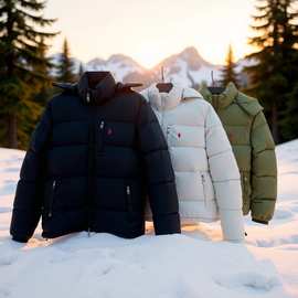 冬季原标经典拉夫小红马刺绣男女同款加厚棉衣防风保暖拆卸帽外套