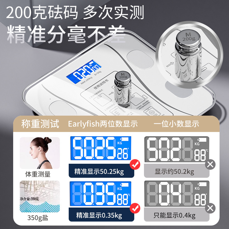 小型体脂秤家用减肥超精准称重电子秤宿舍智能充电计重器|undefined