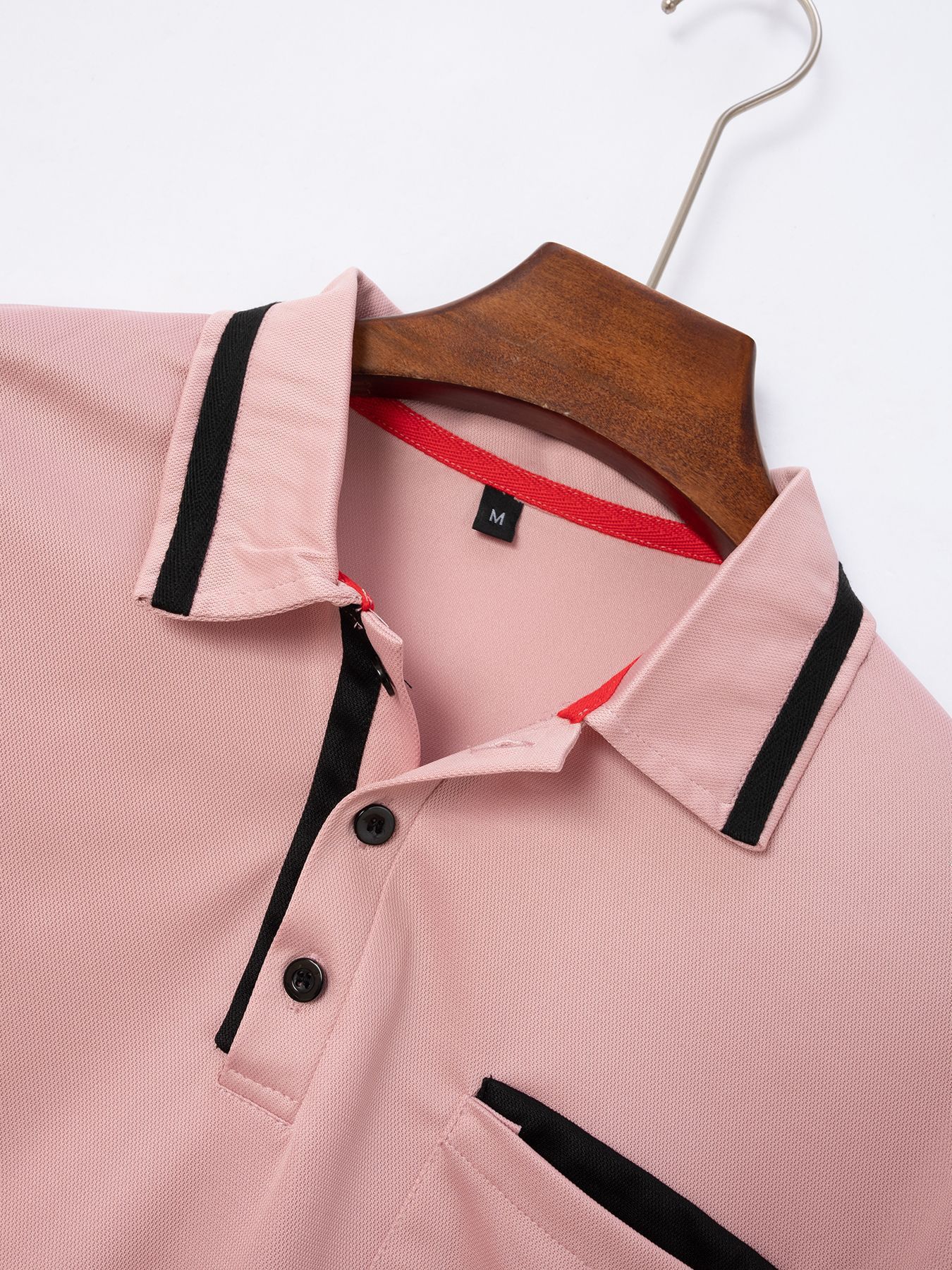 Polo homme patchwork avec poche style décontracté et élégant_voghion.com