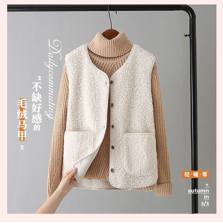 Chaleco de las mujeres nuevo Estilo Chaleco de piel bereber polar estilo coreano Otoño e Invierno versátil chaleco image 13